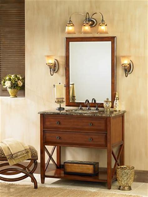 Cherry vanities have an unmistakably. The traditional bathroom combines cherry wood finishes ...