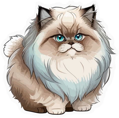 Fluffy Himalayan Cat Character With Ai Generative 26792817 Png