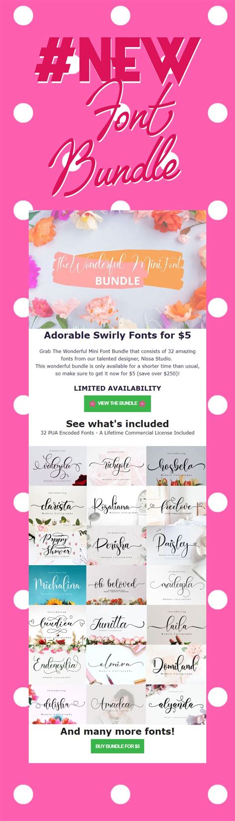 The Wonderful Mini Font Bundle Bundle · Creative Fabrica Font Bundles