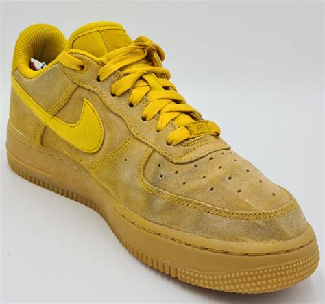 Nike air force 1 suede trainers 896184-700 mineral yellow/gum sole uk6