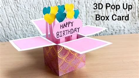 Diy 3d Pop Up Birthday Card Birthday Card Explosion Box For