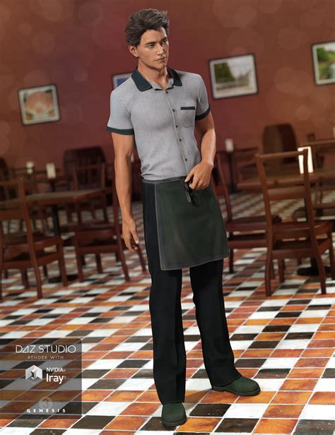 Restaurant Waiter Uniform For Genesis 3 Male S Daz 3d