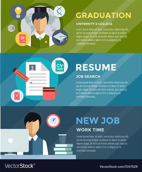 Job Search After University Infographic Students Vector Image