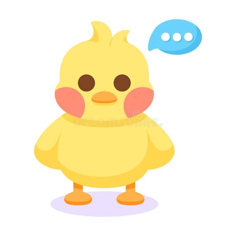 Isolated Chick Cartoon Character With A Bubble Chat Vector Stock Vector