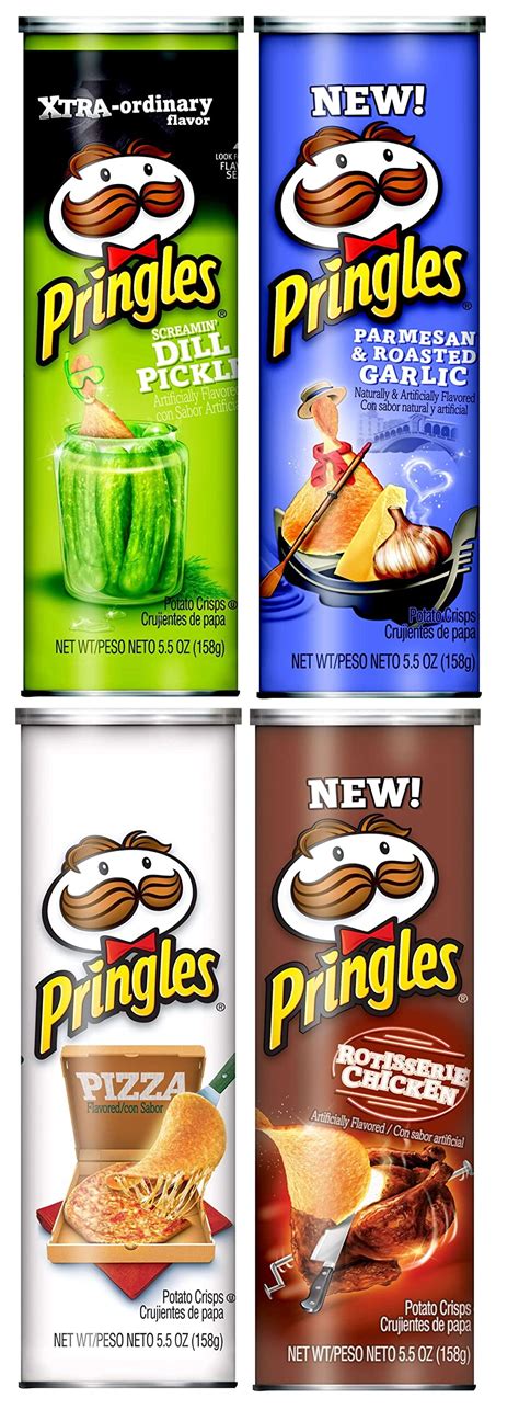 Buy Pringles Potato Crisps Chips Dill Pickle Parmesan And Roasted