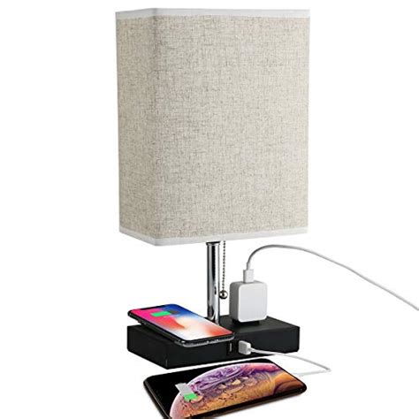 Rated 4.5 out of 5 stars. Bedside Table Lamp with Wireless Charging USB Charging Ports and Outlets Power Strip — Deals ...