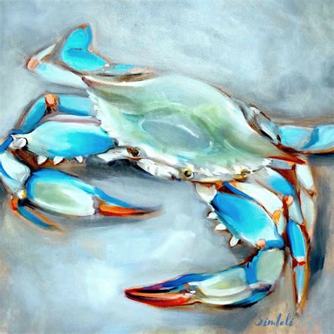 Framed Blue Crab Print From Original Painting Maryland Blue Etsy