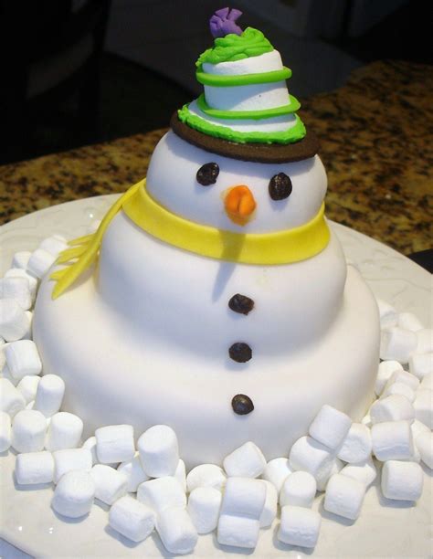 Fondant Covered Snowman Desserts Recipes Cake
