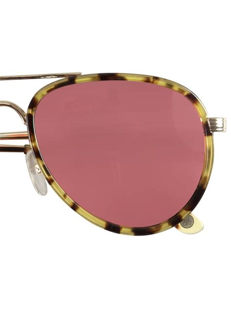 tortoise aviator sunglasses with mirrored rose gold lenses the ben silver collection