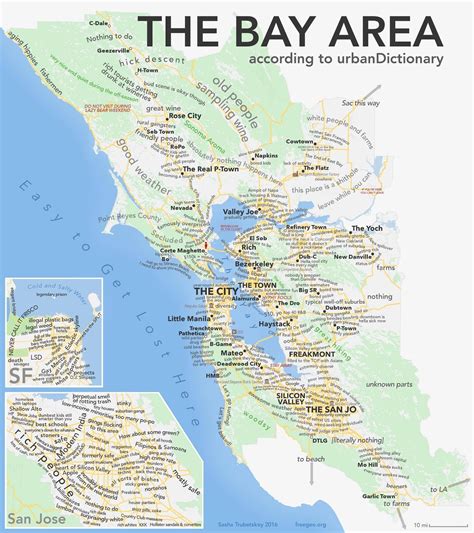 The Bay Area According To Urban Dictionary Vivid Maps