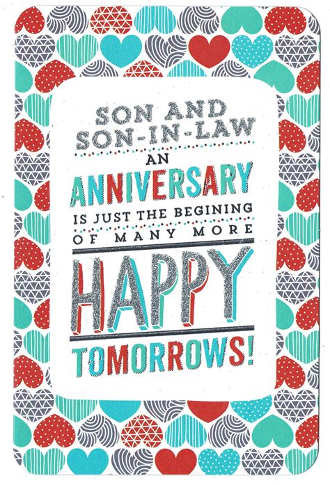 Son And Son In Law Anniversary Card Son And Son In Law An Anniversary