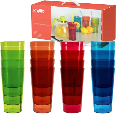 Glassware And Drinkware Plastic Tumblers Acrylic Drinking Glasses Set