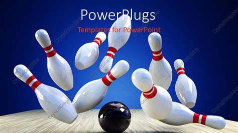 Powerpoint Template A Number Of Pins With A Bowl And Bluish Background