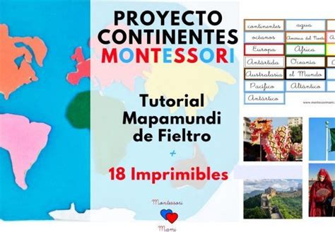 Proyecto Continentes Montessori Mapamundi Fieltrocuerda De La Belleza