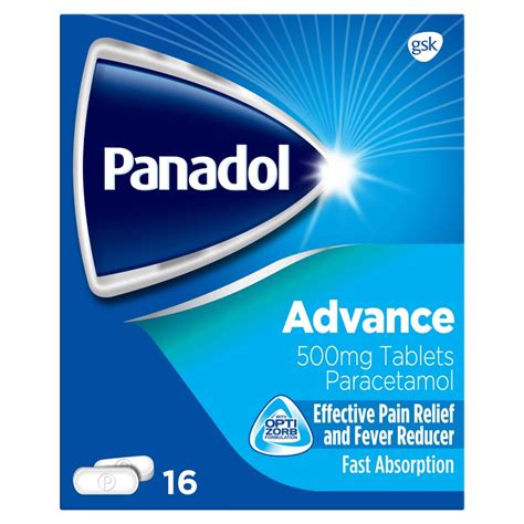 Panadol Advance Painkillers 500mg Paracetamol Tablets 16s Bestway