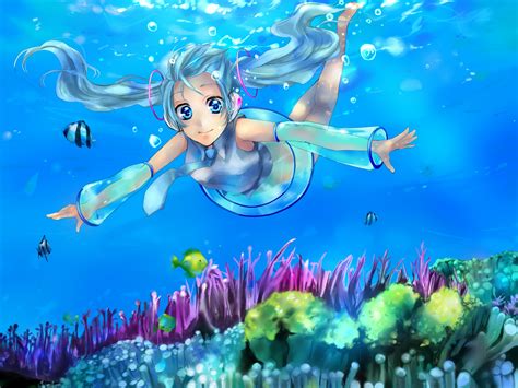 Animal Fish Hatsune Miku Underwater Vocaloid Water