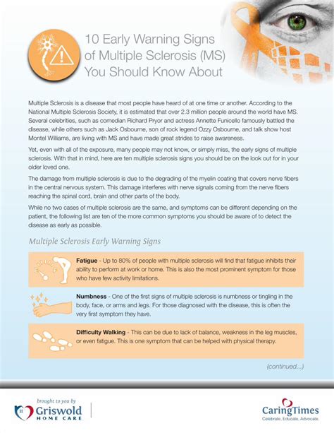 Pdf 10 Early Warning Signs Of Multiple Sclerosis Ms You €¦ · 10