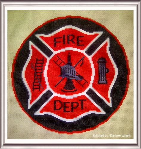 You supply your own fabric and floss. Fire Fighter's Maltese Cross Cross Stitch Pattern other