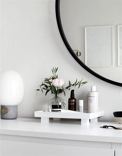 On the vanity in my bedroom, i wanted to create a little space for my morning essentials. DIY Footed Vanity Tray - Homey Oh My