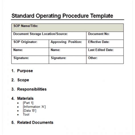 9 Standard Operating Procedure Sop Templates Word Excel Pdf Formats