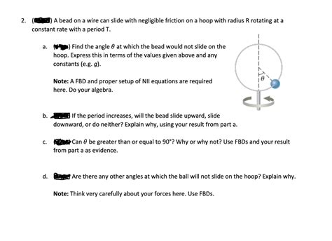 2 A Bead On Wire Can Slide With Negligible Friction On Hoop With Radius