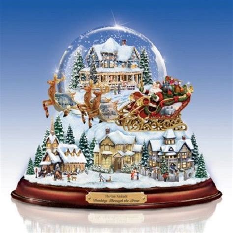 Thomas Kinkade Snow Globe Schneekugel Weihnachten Schneekugel
