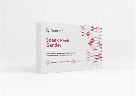 Sneak Peek Gender Test Kit Alphacor Diagnostics