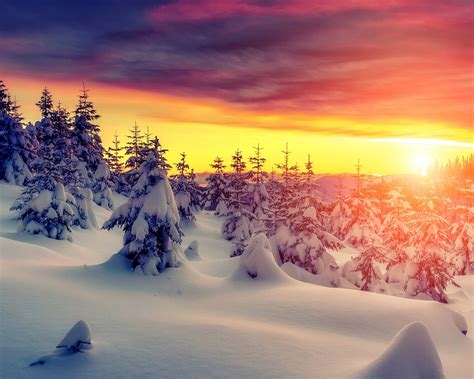 Sunsets Winter Snow Wallpapers Wallpaper Cave