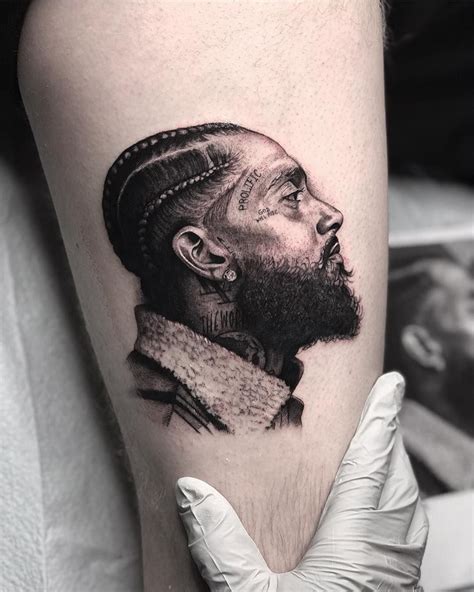 Nipsey Hussle Portrait Tattoo Tattoo Graphic Portrait Tattoo Body