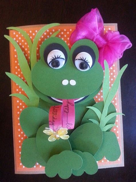 Frog Birthday Card Paper Crafts Card Crafts Punch Art Cute Cards