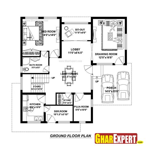 House Plan For 40 Feet By 40 Feet Plot Plot Size 178 Square Yards