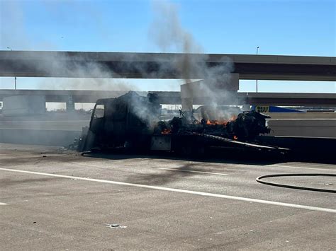 Tow truck crash, fire closes stretch of Hwy 114 in Grapevine