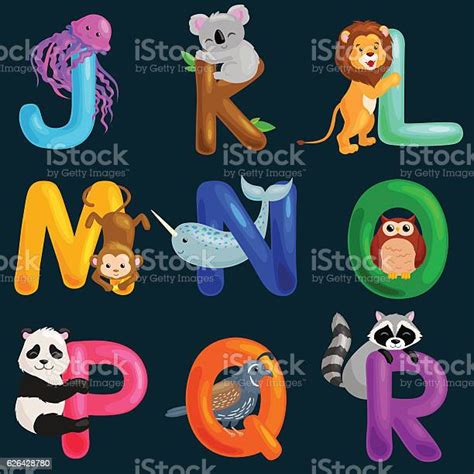 Ilustración De Alfabeto De Animales Para Los Niños En Edad Preescolar