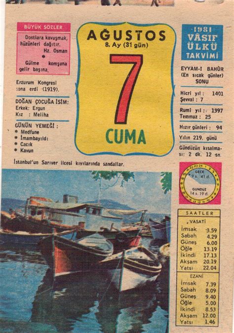 1 ölümünden sonra bu albümlerdeki bazı şarkılar bir derleme albümünde yer aldı. 7 Ağustos 1981 Takvim Yaprağı EFM(N)2748 - - Ağustos