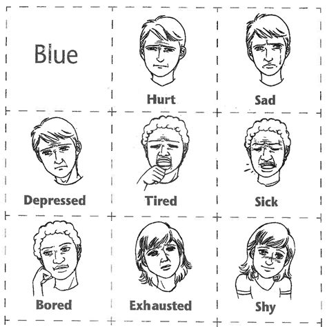 Facial Expressions Task Zones Of Regulation Blue Zone