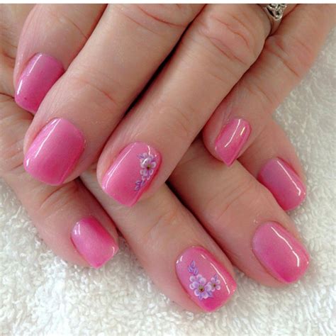 Pink Wflowers Light Nails Nail Designs Nails