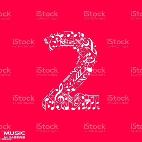 Vector Number 2 Made From Musical Notes Musical Number Two Music Font