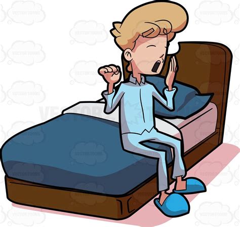 A Sleepy Man Getting Ready To Sleep Blue Pillows Blue Sheets Blue
