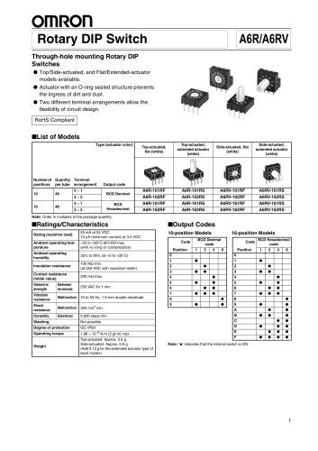 Microswitch Product Brochure Omron Electrical Components Pdf
