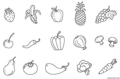 Below each vegetable, write its name. Fruits And Vegetables Drawing at PaintingValley.com ...