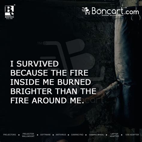 You have survived every single thing you thought you wouldn't. I survived because the fire inside me burned brighter than the fire around me (With images ...