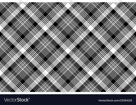 Tartan Plaid Black White Fabric Texture Seamless Vector Image
