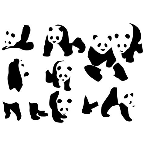 Panda Cow Giant Panda Silhouette Clip Art Cute Panda Png Download