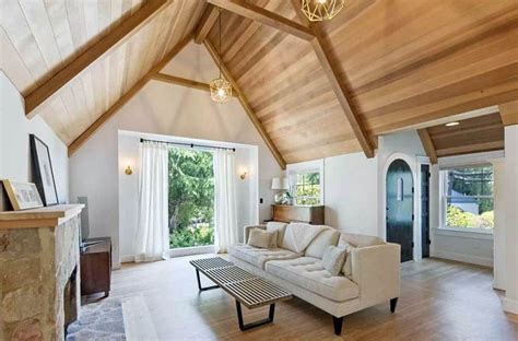 Tongue and groove as seen in the pictures of the other answers is a form of a joint between adjacent sheets or boards of many different types of materials. Living room with tongue and groove ceiling in 2020 ...