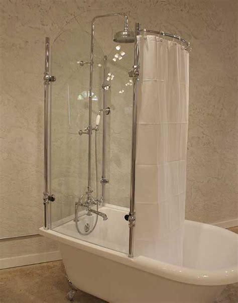 Acrylic Clawfoot Tub With Glass Shower Enclosure Cla