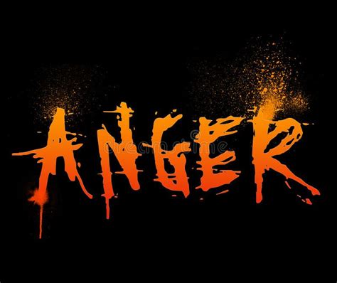 The Word Anger Written In Orange And Black Ink On A Black Background