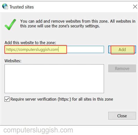 How To Add Edge Trusted Sites In Windows 10 Computersluggish