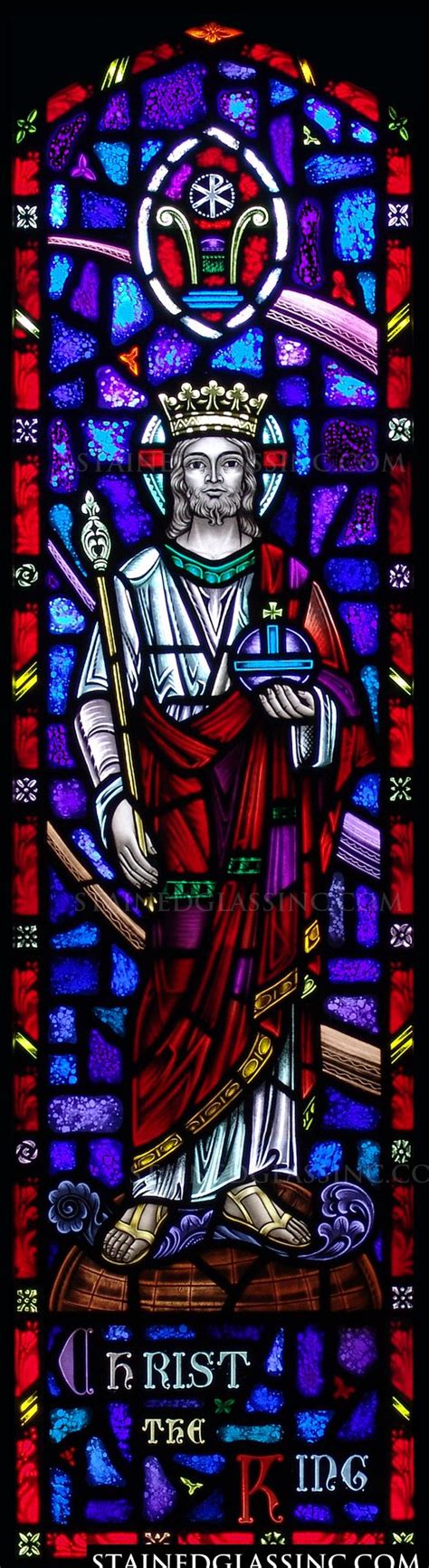 Christ Crowned Religious Stained Glass Window