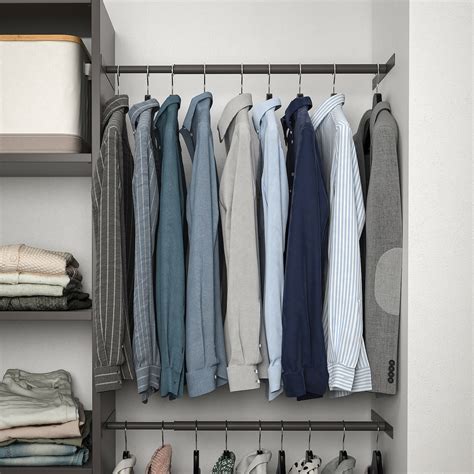 AURDAL wardrobe combination, dark gray, 68 1/2-94 1/2x15 3 