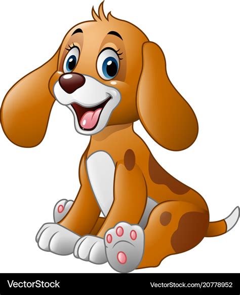 Cute Little Dog Cartoon Royalty Free Vector Image
